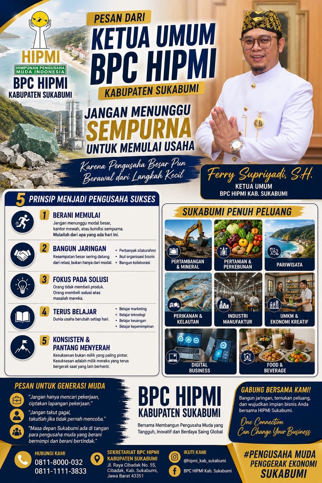 Ketua Umum BPC HIPMI Kabupaten Sukabumi Ajak Generasi Muda Berani Memulai Usaha